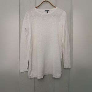 Eileen Fisher Women's Light Pink Long Sleeve Organic Cotton Linen Size M